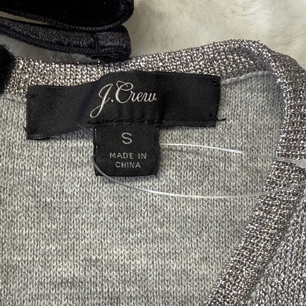 J Crew Wide Leg Jumpsuit Lurex Sm Metallic Silver Lined Stretch NYE Party Dressy - Picture 5 of 17